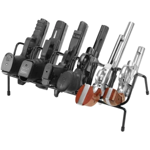 Lockdown Handgun Rack 6-Gun vinyl-coated steel holds 6 handguns