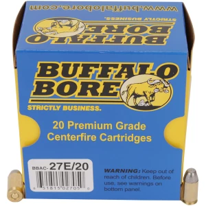 Buffalo Bore 27E20 .380 ACP 100 gr hard cast flat nose ammunition box