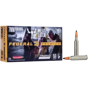 Box of Federal Premium Trophy Copper 7mm Rem Mag 150 gr ammunition