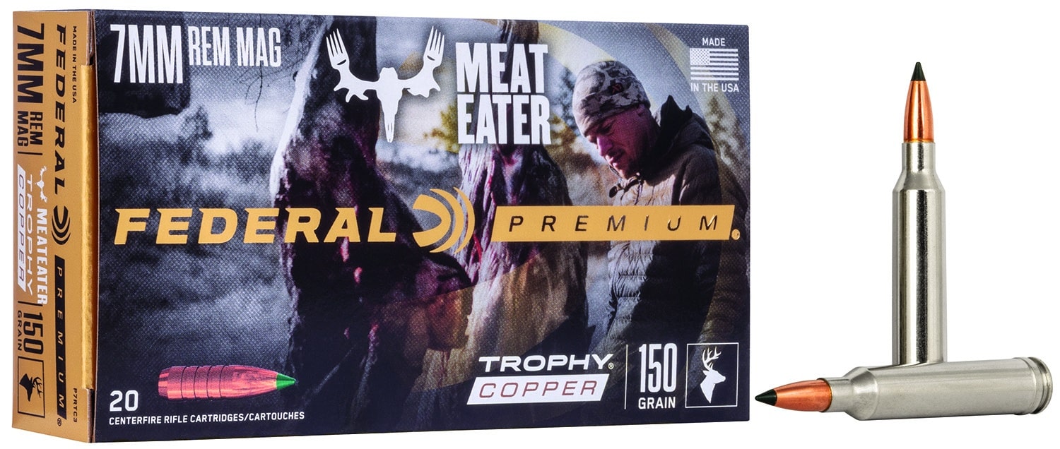 Box of Federal Premium Trophy Copper 7mm Rem Mag 150 gr ammunition