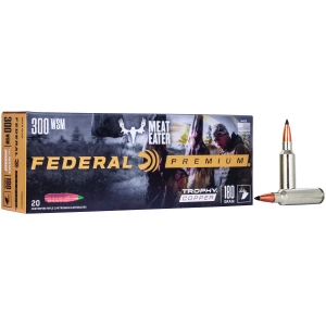 Box of Federal Trophy Copper .300 WSM 180 gr rifle ammunition, 20 rounds