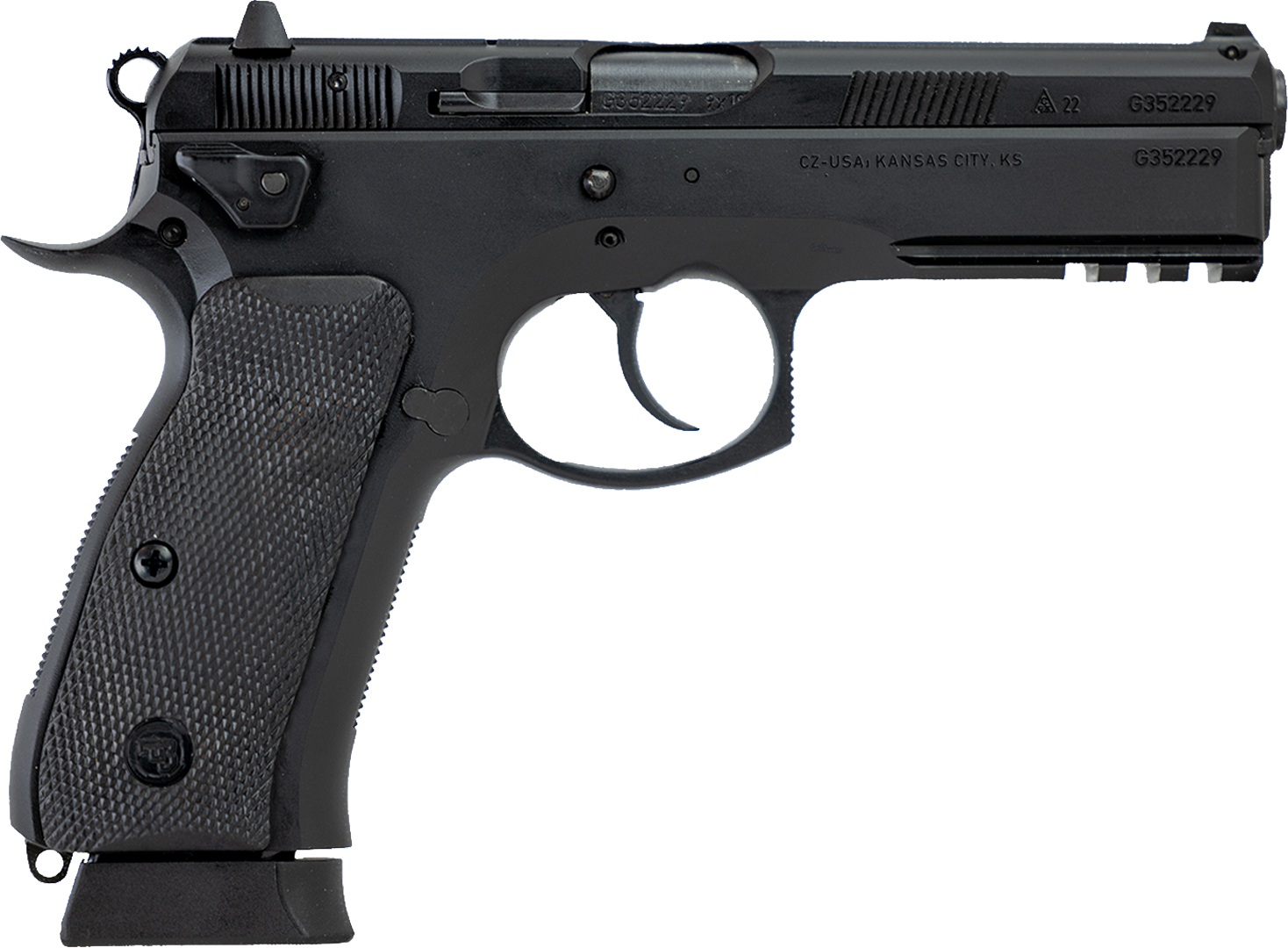 CZ-USA CZ 75 SP-01 Tactical 9mm 4.6-inch pistol black with rubber grips and accessory rail