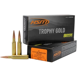 HSM Trophy Gold 6.5x55 130gr Berger VLD ammunition box
