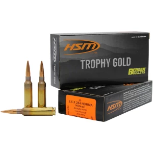 HSM Trophy Gold 6.5x284 Norma 140 gr Berger VLD Match ammunition box