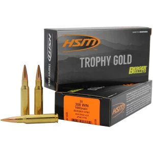 HSM Trophy Gold .308 Win 168 gr Berger VLD 20 round box