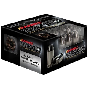 Barnes TAC-XPD .40 S&W 140 gr ammunition box, 20 rounds