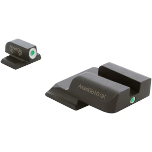 AmeriGlo SW141 i-Dot Sight Set for Smith & Wesson M&P Shield  Green Tritium White Outline Front Sight-Green Tritium Rear Sight