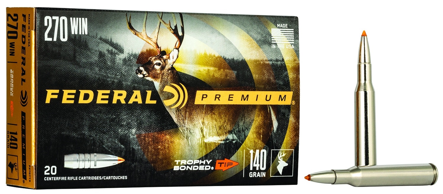 Federal Premium .270 Win Trophy Bonded Tip 20-count box of rifle ammunition