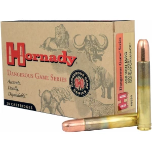 Hornady Dangerous Game .458 Win Mag 500 gr DGS box and cartridges