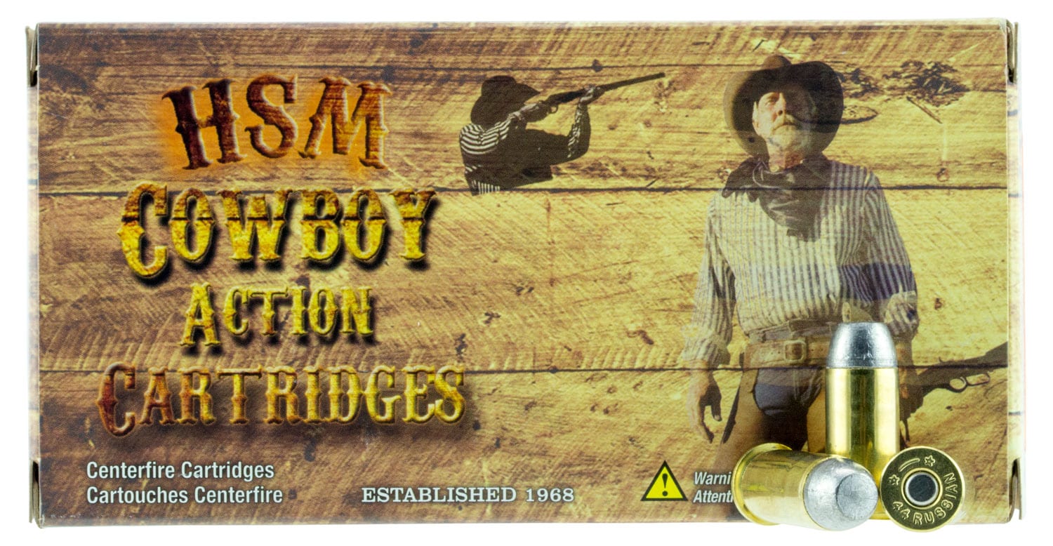 HSM 44R1N Cowboy Action .44 Russian 200 gr RNFP ammunition box