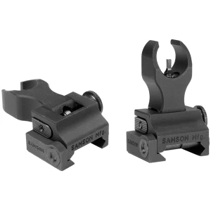 Samson 020003301 Quick Flip Front Sight Gas Block Extended Height (A2) Black Hardcoat Anodized Flip Up for AR-15