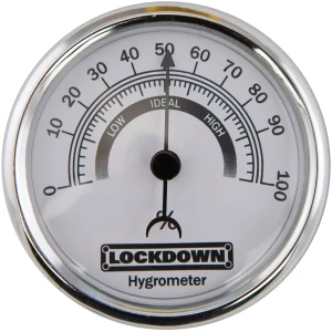 Lockdown 2.75 inch steel hygrometer for vaults and safes
