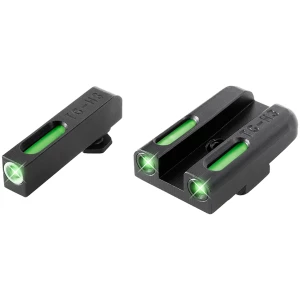 TruGlo TG13GL3A TFX  Green Fiber Optic/Tritium Front/ Green/Tritium/Fiber Optic Rear/ Black Nitride Fortress Frame, Compatible w/Most Glock Except MOS, Post Mount