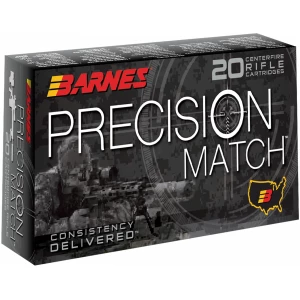 Barnes Precision Match 5.56x45mm 69gr Open Tip Match Boat Tail 20-count box