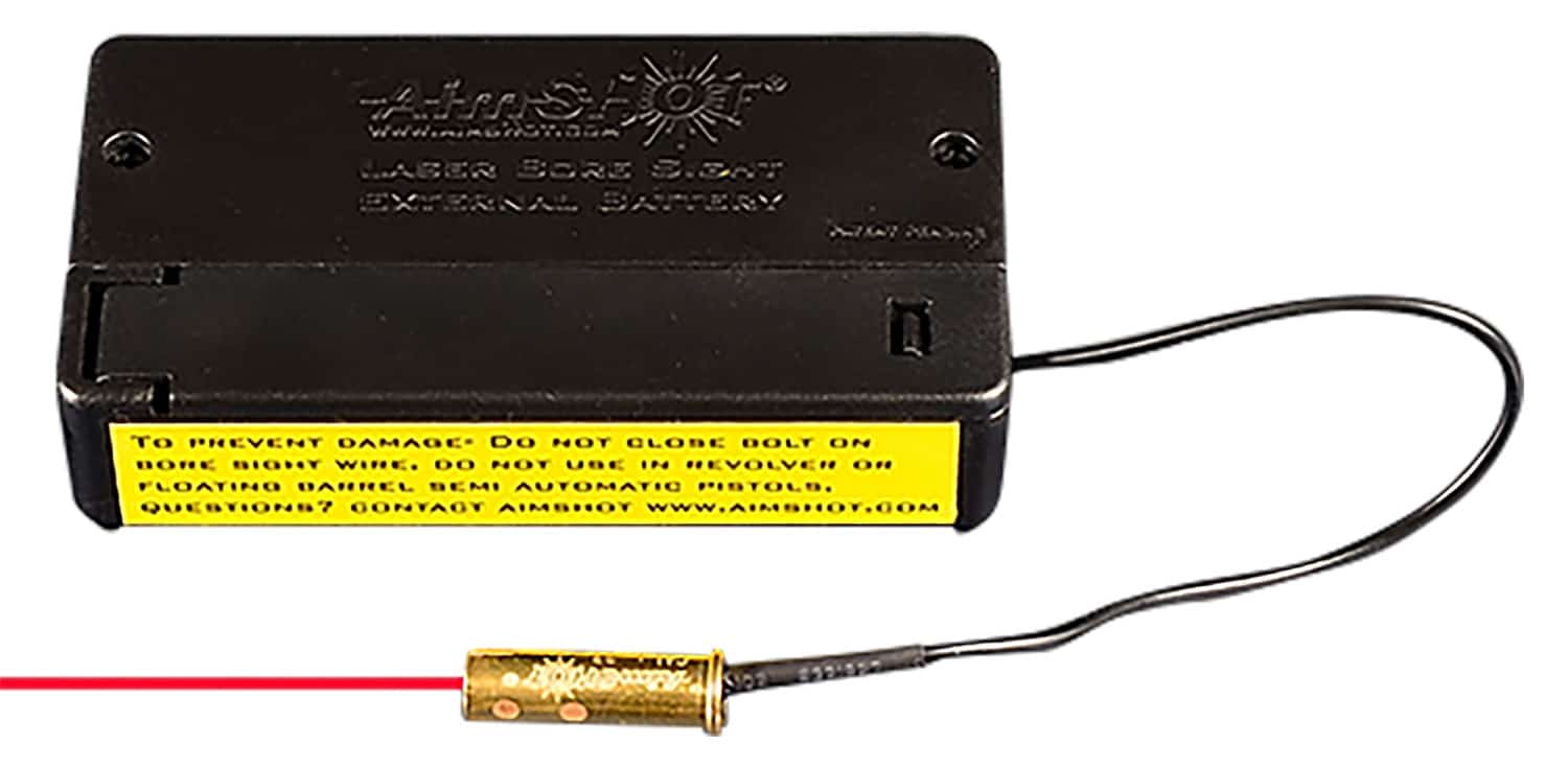 AimShot BSB17 laser boresighter with external battery box, brass finish