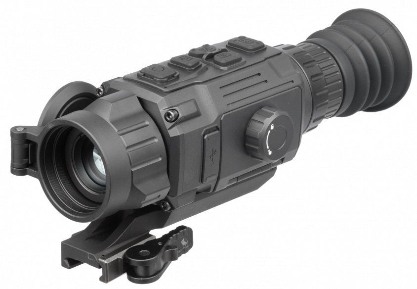 AGM Rattler V2 25mm thermal rifle scope in black, side view