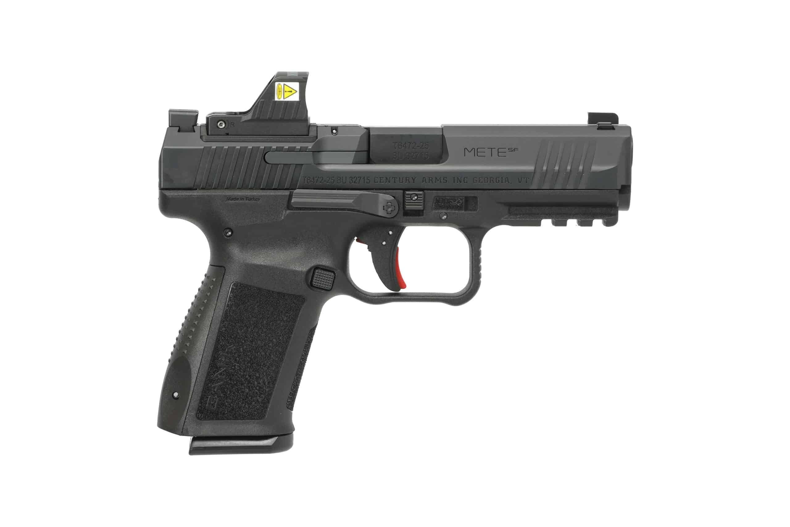 Canik METE SF One 9mm pistol in black with MeCanik MO1 optic