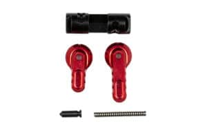 BAD-ASS-LITE ambidextrous safety selector in red anodized finish