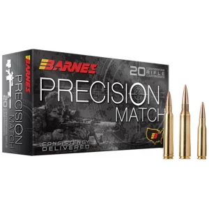 Barnes Vor-Match Burner OTM BT .223 Remington 20rd pack ammunition box and cartridges