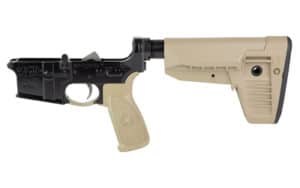 BCM Gunfighter Lower Receiver Group with MK2 receiver extension and Mod-1 SOPMOD stock in Flat Dark Earth