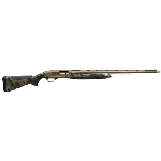 Browning Maxus II Wicked Wing Woodland 12 Gauge 28-inch semi-auto shotgun in camouflage finish