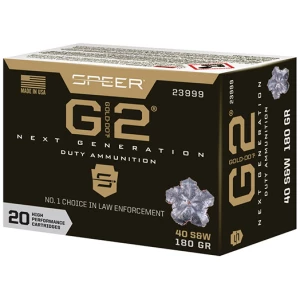 Speer Gold Dot G2 .40 S&W 180 grain hollow point 20 round box