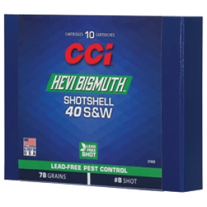CCI HEVI-Bismuth .40 S&W 78gr shotshell box, 10 rounds