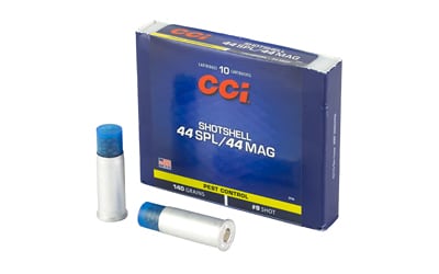 CCI shotshell box for .44 Spl/.44 Mag 140 gr #9 shot, 10 rounds per pack