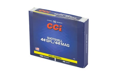 CCI shotshell box for .44 Spl/.44 Mag 140 gr #9 shot, 10 rounds per pack