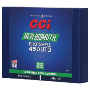 CCI Hevi-Bismuth .45 ACP 115gr #8 shotshell box, 10 rounds