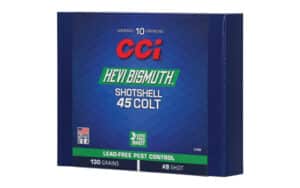 CCI HEVI-Bismuth .45 Long Colt 130 gr #8 shotshells box and cartridge image