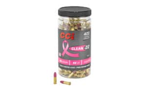CCI Clean-22 .22 LR polymer-coated rimfire ammunition 400 rounds pink bottle