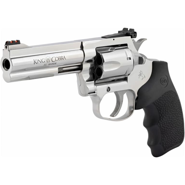 Colt King Cobra Target .357 Magnum stainless revolver with Hogue rubber grip and fiber‑optic front sight