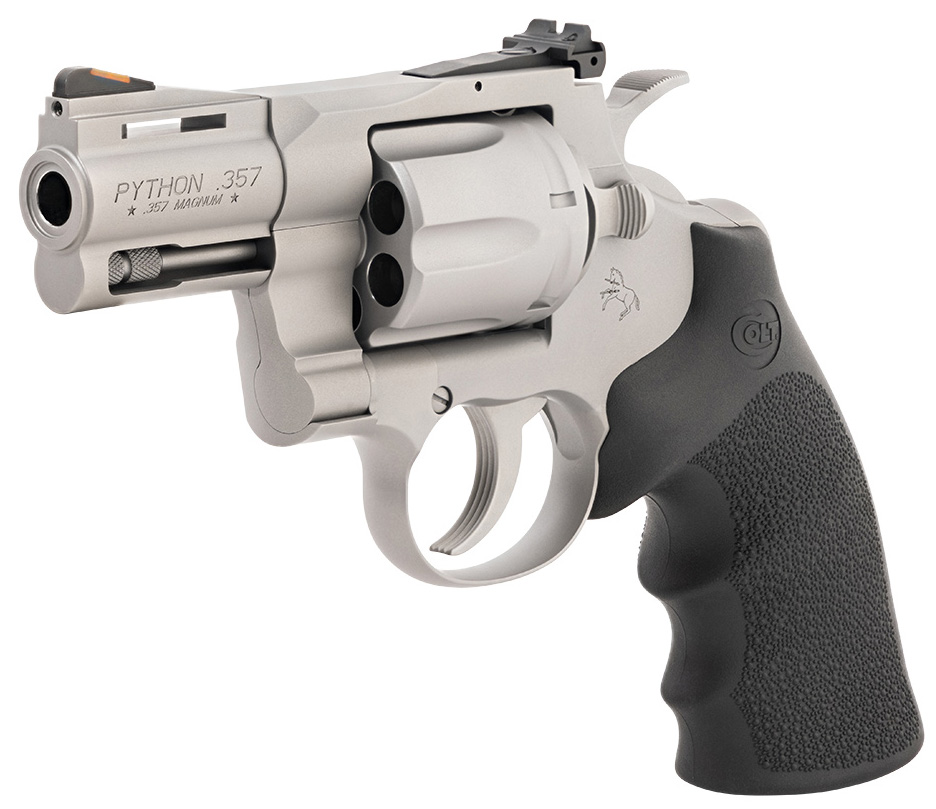 Colt Python 3-inch Bead Blast Stainless .357 Magnum Revolver with Hogue Rubber Grip