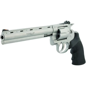 Colt Python .357 Magnum 8-inch bead-blast stainless revolver with black Hogue rubber grips