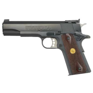 Colt Gold Cup National Match 9mm 5-inch blued pistol with wood grips