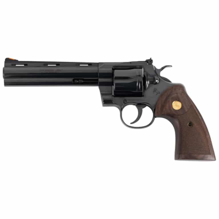 Colt Python 6-inch .357 Magnum revolver with walnut target grips