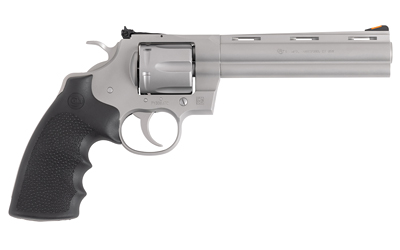 Colt Python 6-inch bead-blast stainless revolver with Hogue grip and 6-round cylinder