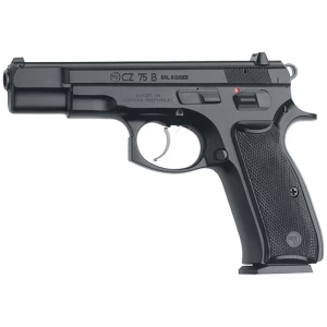 CZ-USA CZ 75 B 9mm pistol, black polycoat finish, fixed sights, includes two 10-round magazines