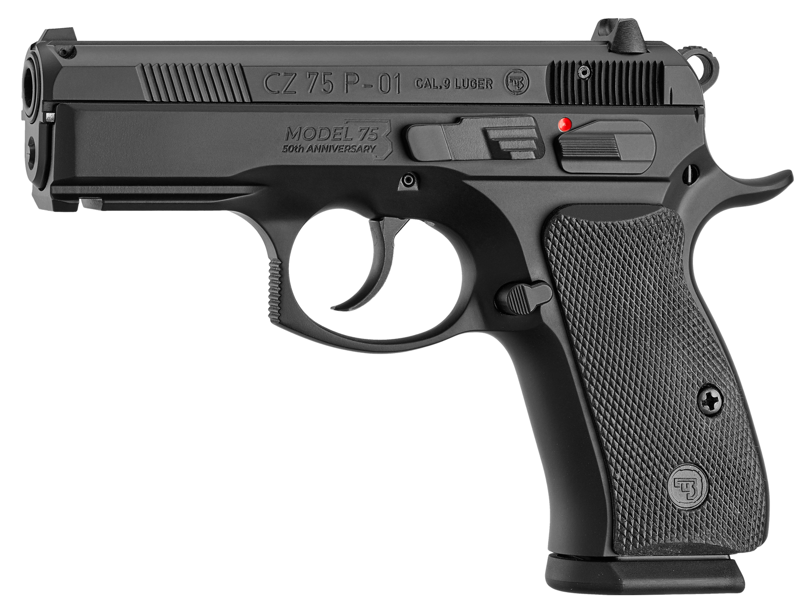 CZ-USA CZ 75 P-01 50th Anniversary Elite 9mm pistol, black, 3.75 inch barrel