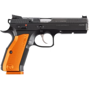 CZ-USA Shadow 2 Optic Ready 9mm pistol black frame orange checkered aluminum grips 4.89 in barrel
