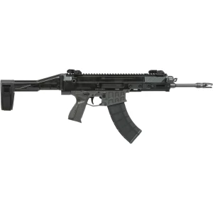 CZ-USA Bren 2 MS 7.62x39 11-inch pistol, black, with SB Tactical brace