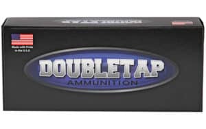 DoubleTap .44 Rem Mag 320gr hardcast flat-nose ammunition box and cartridges