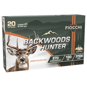 Fiocchi Backwoods Hunter .270 Win 130 gr Copper Hollow Point 20 ct box