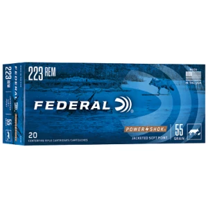 Federal Power-Shok .223 Rem 55gr Jacketed Soft Point 20rd box