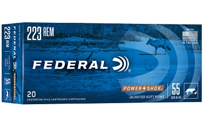 Federal Power-Shok .223 Rem 55gr Jacketed Soft Point 20rd box