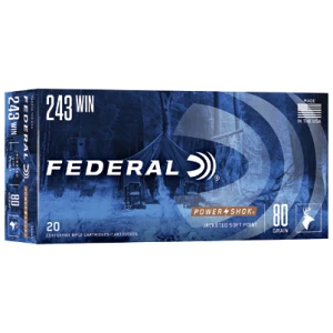 Federal Power-Shok .243 Win 80 gr Jacketed Soft Point 20rd box