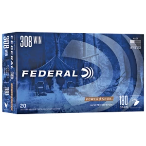 Federal Power-Shok .308 Win 180 gr Jacketed Soft Point 20rd box