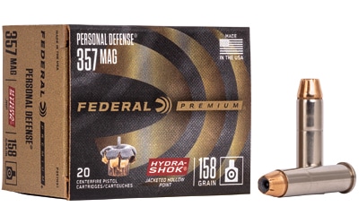 Federal Premium Hydra-Shok .357 Magnum 158gr JHP ammunition 20rd box
