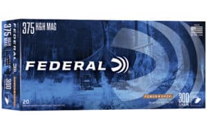 Federal PowerShok .375 H&H Magnum 300 gr Jacketed Soft Point ammunition, 20-round box